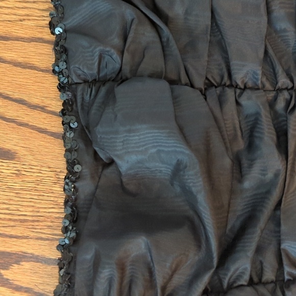 Vtg Y2K Gunne Sax Black Strapless Ruched Bodycon With Ruffle Party Dress Sz XS - Picture 4 of 9